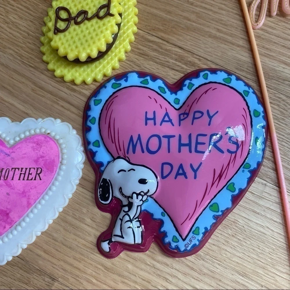 Vintage Pop Top Mothers Day Snoopy Cake Decoration Dad Father’s Day